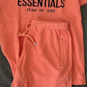 Fear of God Essentials Athletic Coral Shorts